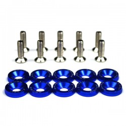 SET 10 TORNILLOS M6 + 10 ARANDELAS JDM COLOR AZUL fabricado por