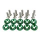 SET 10 TORNILLOS M6 + 10 ARANDELAS JDM COLOR VERDE