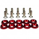 SET 10 TORNILLOS M6 + 10 ARANDELAS JDM COLOR ROJO