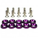 SET 10 TORNILLOS M6 + 10 ARANDELAS JDM COLOR LILA