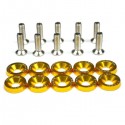 SET 10 TORNILLOS M6 + 10 ARANDELAS JDM COLOR ORO