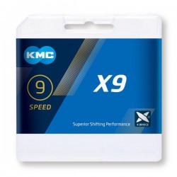 CADENA KMC X9 9V 114L PLATA GRIS fabricado por KMC
