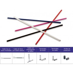 KIT FUNDAS/CABLES FRENO ROJO